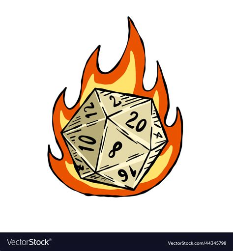 20 Sided Dice With Numbers Cartoon Dice Royalty Free Vector