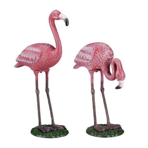 Flamingo Garden Decor Statue Large Sculpture Metal Outdoor Ornament Pink Ebay