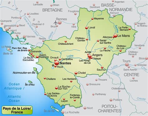 Carte Des Pays De La Loire Pays De La Loire Carte Des Villes Relief