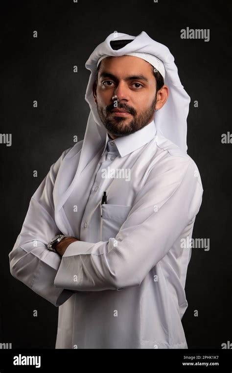 Doha Qatar January Portrait Of Qatari Men In Traditional