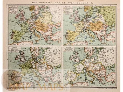 Historical Maps Of Europe Ii Old Map By Meyer 1905