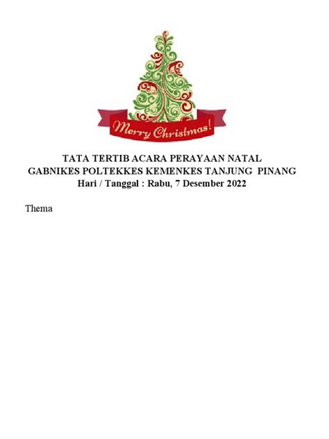 Tata Tertib Acara Perayaan Natal Pdf