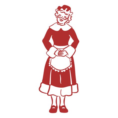 Standing Mrs Claus Filled Stroke Png And Svg Design For T Shirts