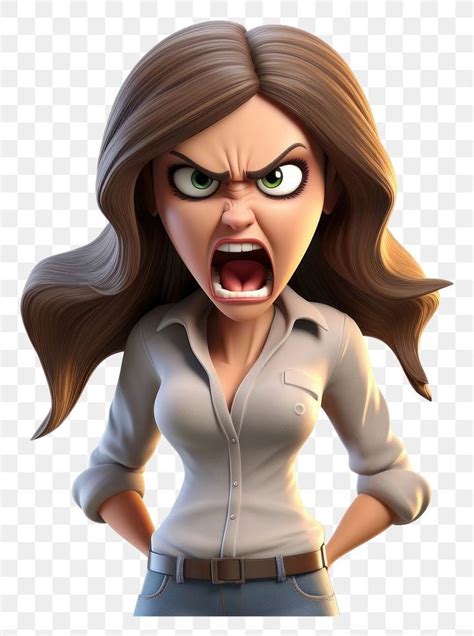 Png Woman Angry Face Cartoon Adult Representation Premium Image By