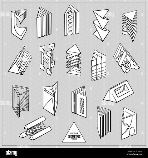 Set of 3D geometric shapes prism designs Stock Vector Image & Art - Alamy