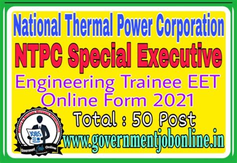 Ntpc Executive Engineering Trainee Online Form Apply Now Fast