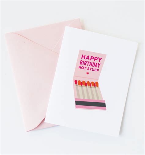 Birthday Card Happy Birthday Hot Stuff Greeting Card Book Of Matches Etsy