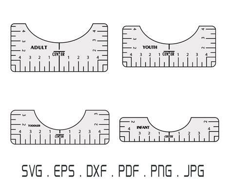 Tshirt Ruler Bundle Svg Shirt Placement Guide T Shirt Alignment Tool Dxf Glowforge Digital