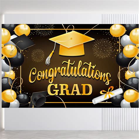 Sayhi Extralarge Congrats Grad Banner 180x110 Cm Graduation Party