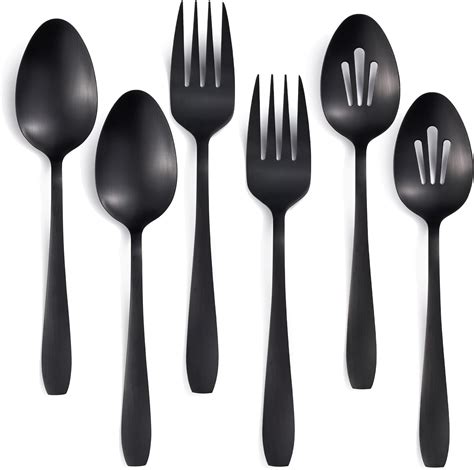 Amazon Seeshine 6 Pieces Large Black Serving Utensils Serving