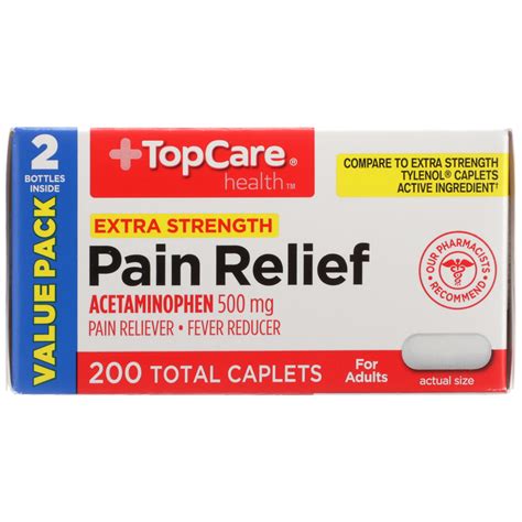 Topcare Pain Relief Acetaminophen Extra Strength Ct Shipt