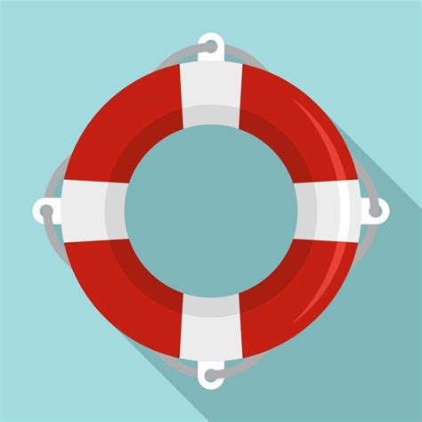 Premium Vector Life Buoy Ring Icon Flat Illustration Of Life Buoy