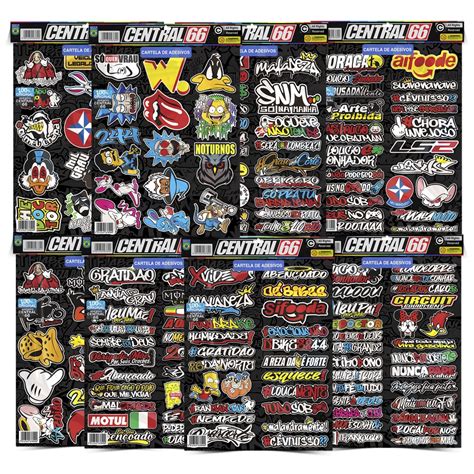 Kit Adesivos Carro Moto Bike Sticker Notebook Bicicleta Cartelas