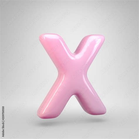 Bubble Gum Pink Letter X Uppercase Isolated On White Background Stock