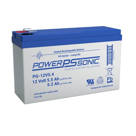 Power Sonic PG 12V5 4FR 12 Volt 5 5 Ah F2 SLA Rechargeable Battery