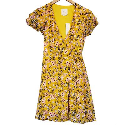 Harper Heritage Francescas Yellow Floral Wrap Dress Nwt Size Small Ebay