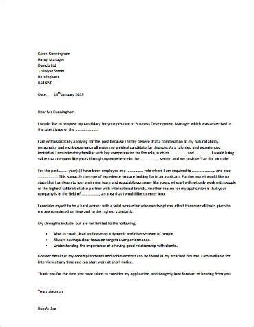 Sample Cover Letter For Business Development Manager A Sample Cover