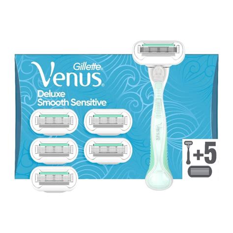 Köp Gillette Venus Deluxe Smooth Sensitive Rakhyvel 6 Rakblad På