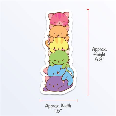 Cute Kawaii Cats Gay Pride Sticker Lgbtq Aesthetic Rainbow Etsy