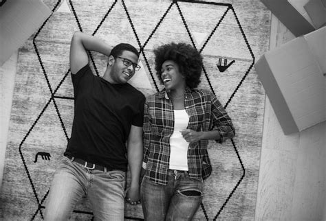 Premium Photo Top View Of Attractive Young African American Couple