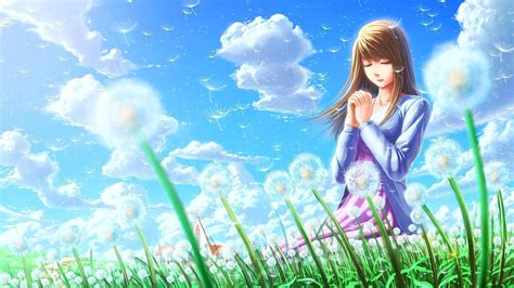 Anime Girl Dandelion Wallpapers Wallpaper Cave