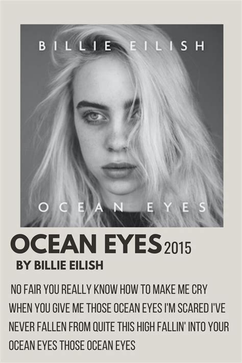 OCEAN EYES MINIMALIST POSTER | Billie eilish ocean eyes, Billie eilish ...