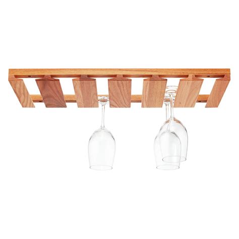 Jk Adams Oak Undercabinet Wine Glass Rack The Container Store