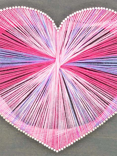 Rainbow String Art Heart Luxury Boho String Art Wooden Shelf Etsy