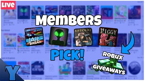 🔴 Free Robux Giveaways Random Roblox Games Come Play And Pick Games Live Now 🔴 Youtube