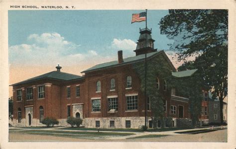 High School Waterloo, NY Postcard