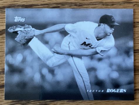 Topps On Demand Black White Edition Trevor Rogers Miami Marlins