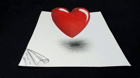 CÓMO DIBUJAR UN CORAZÓN EN 3D? HOW TO DRAW A HEART IN 3D? - YouTube