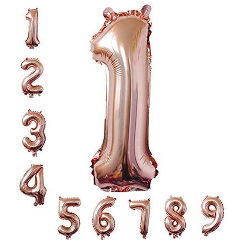 40 Inch Rose Gold Jumbo 1 Number Balloons Huge Giant Balloons Foil Myl