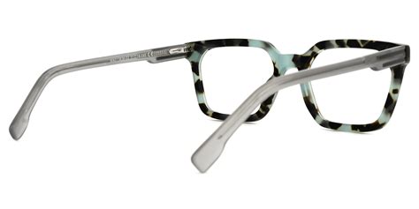 Rectangle Blue Tortoise Eyeglasses