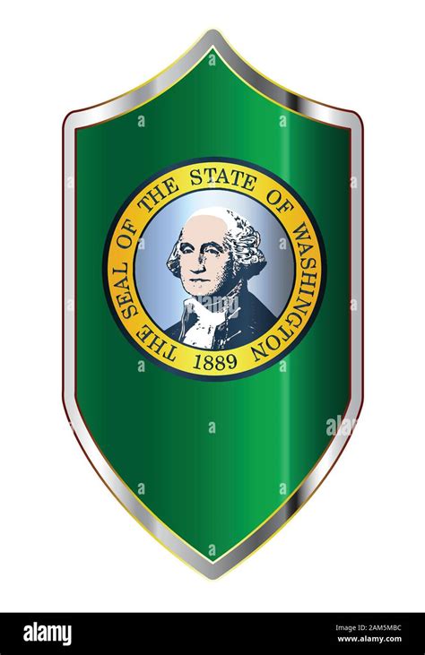 A Typical Crusader Type Shield With The State Flag Of Washington All