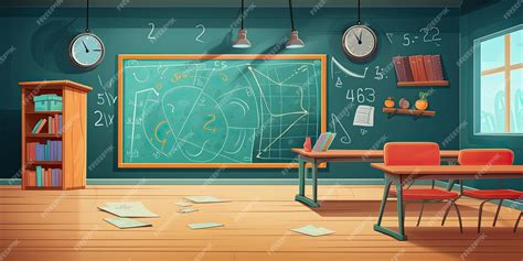 Premium Photo School Classroom Interior Vector Illustration In Cartoon Style Education Concept