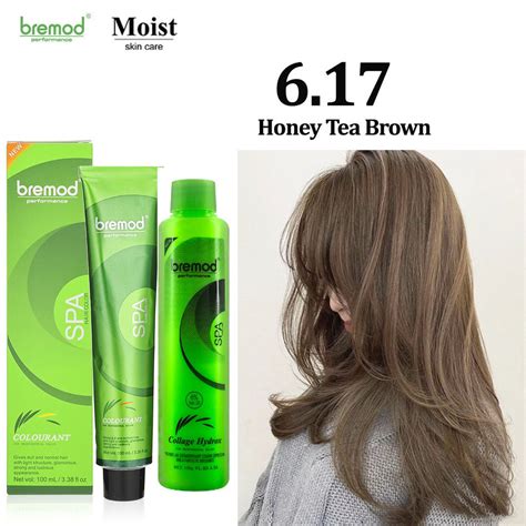 Bremod Honey Tea Brown 6 17 Hair Colorant With Oxidizing Cream Ginseng