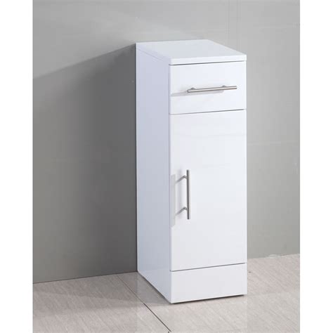 White High Gloss Freestanding Bathroom Cabinet Semis Online