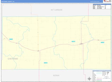 Cheyenne County, CO Zip Code Wall Map Basic Style by MarketMAPS - MapSales