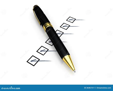 Pen And Checklist Stock Illustration Illustration Of List