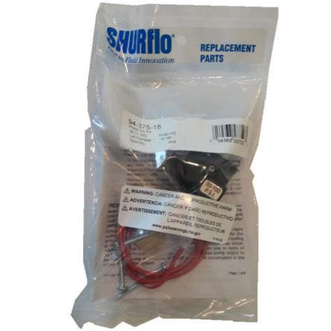 Shurflo 94 375 18 Pressure Switch 105 Psi 8000 Series