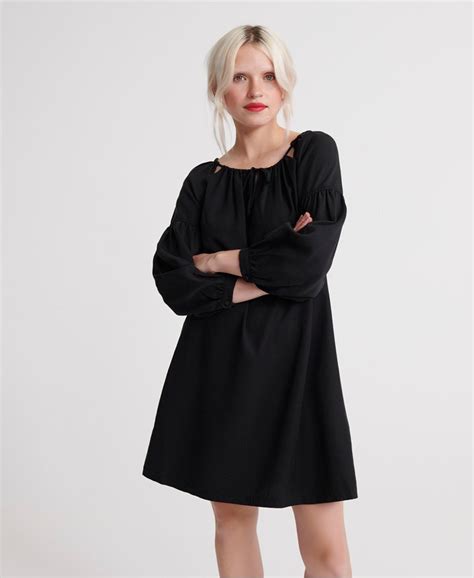 Womens Arizona Peek A Boo Dress In Black Superdry Uk