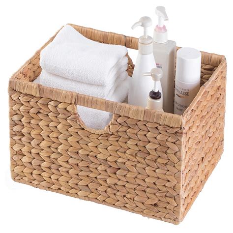 Wickerwise Foldable Natural Water Hyacinth Storage Bin Medium