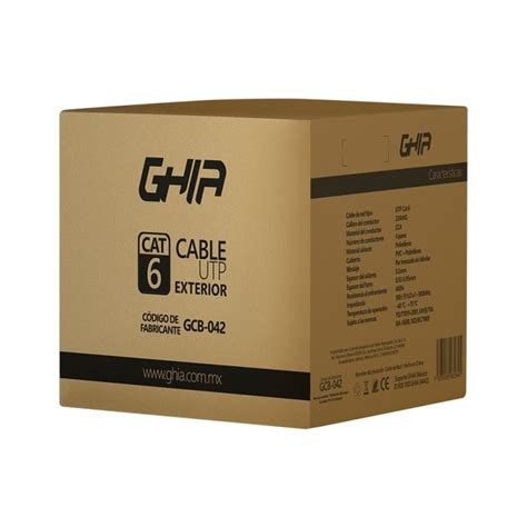 Bobina De Cable UTP CAT6 CCA Negro 305m Para Exterior Ghia