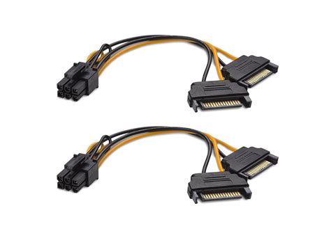 Cable Matters 2 Pack 6 Pin To SATA Power Cable SATA To 6 Pin PCIe 8