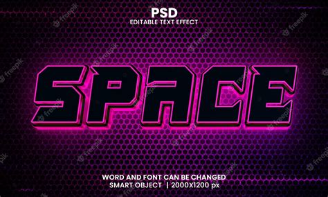 Premium Psd Space Neon 3d Editable Photoshop Text Effect Style With