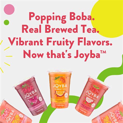 Joyba Strawberry Lemonade Green Bubble Tea 4 Pack 12 Fl Oz Cups