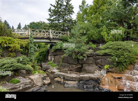 Rock Garden Botanical Gardens Montreal Canada Stock Photo Alamy