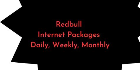 Redbull Internet Packages Daily Weekly Monthly ExpatSA