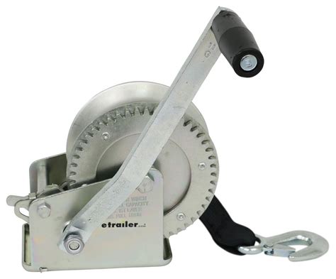 Fulton Single Speed Trailer Winch Long Handle Strap Zinc